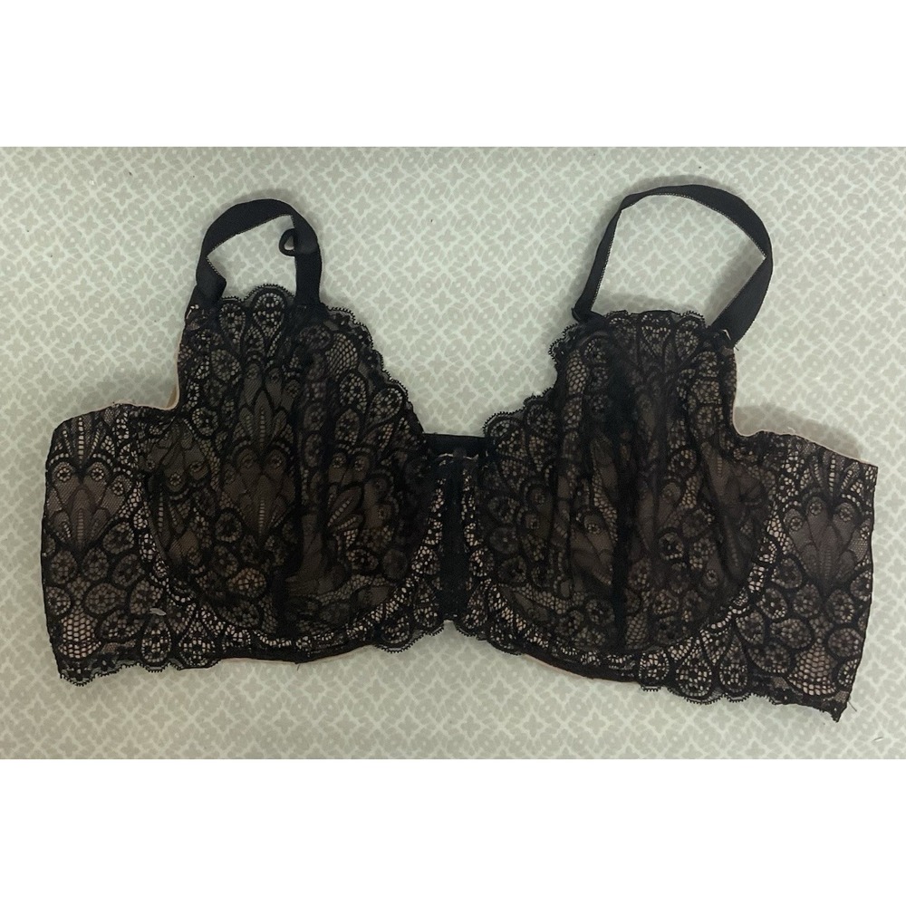 NEW Torrid Curve Unlined Balconetteโ Bra 48C Black Lace Underwire Adjustable